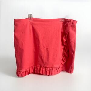 Womens Coral Pink Ruffle Skirt Pull On Size 22W Casual Feminine Sumer Travel